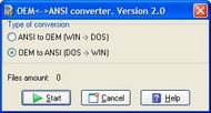 Oem<->Ansi converter screenshot